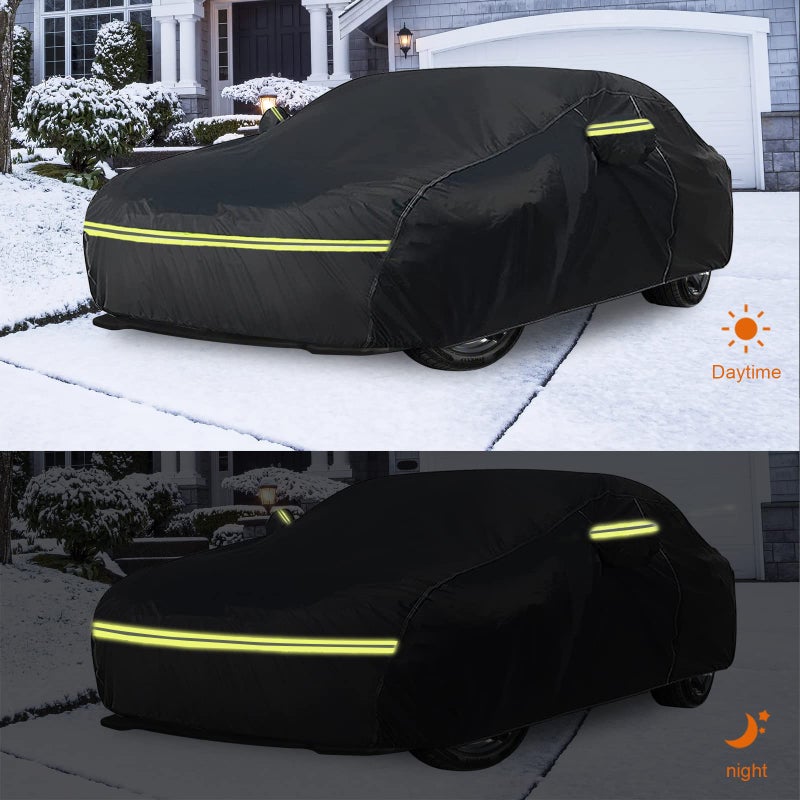 SPORTULI Waterproof Car Covers Replace for 2007-2025 Toyota Camry, 6 Layers All Weather Custom-fit Car Cover with Zipper Door & Windproof Bands for Snow Rain Dust Hail Protection - Image 5