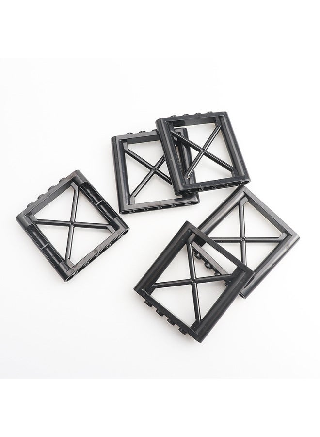MOC Small Particle 1x 6x 5 Pillar Frame Compatible With Lego 64448 Building Blocks DIY Assembled Wall Accessories-Color:Pillar Stand Black One  - Image 1