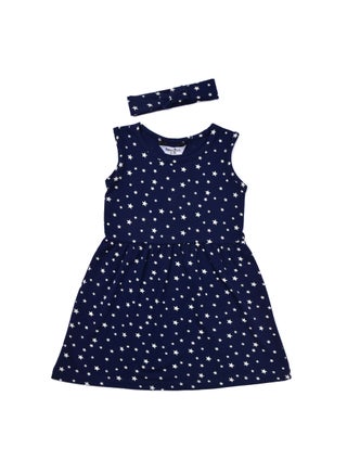 Blue stars printed dress with head band. - pzsku/Z4A348B2CEAA8F3EED393Z/45/_/1688568521/302d32d1-60d5-495e-8570-f238edfaf625