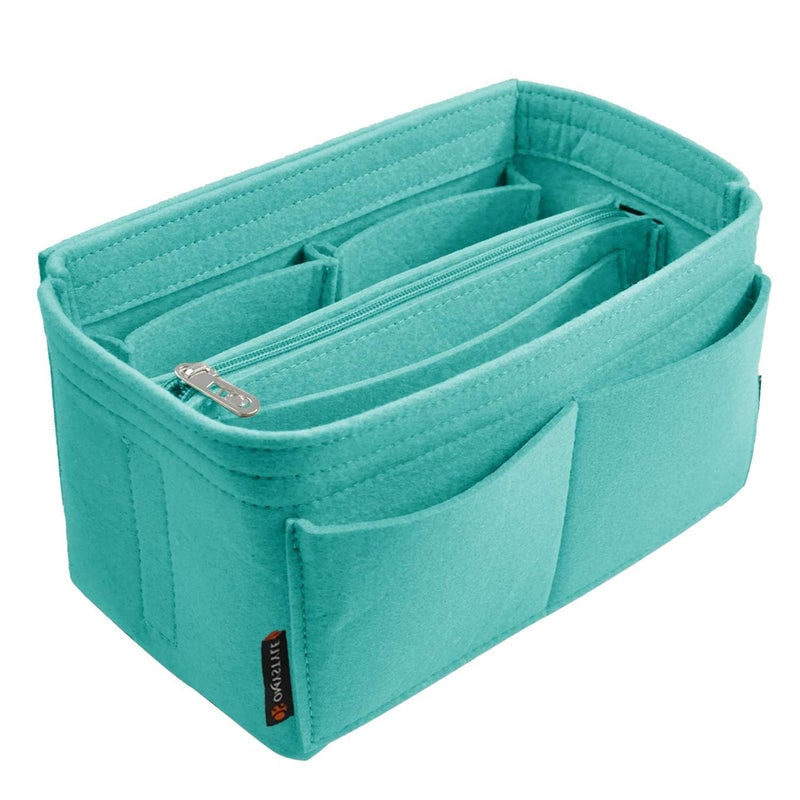 Omystyle Cyan Purse Organizer Insert For Handbags  Felt Bag Organizer For Tote & Purse  Tote Bag Organizer Insert With 5 Sizes  Compatible With Neverful Speedy And More