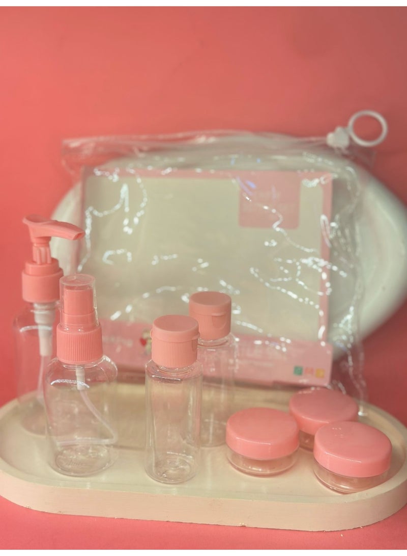 7 Pieces Luxury Refillable Travel Bottles Set Lotion Shampoo Shower Gel Empty Container for Liquid Cosmetic Packing Tool (may vary color) - Image 4