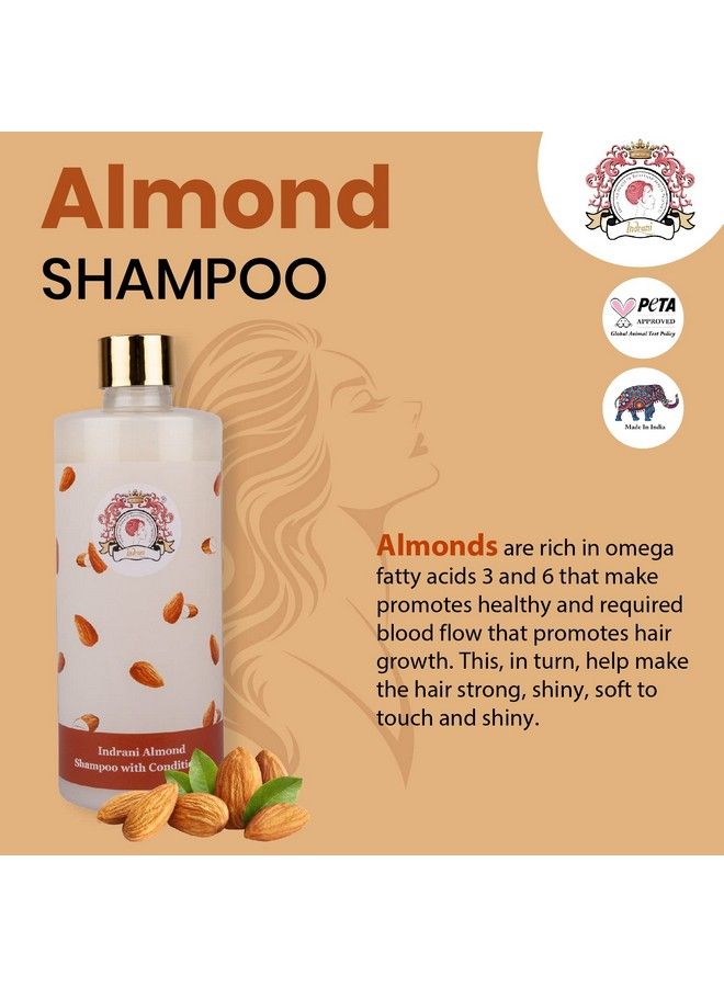 Indrani Cosmetics Indrani Almond Shampoo With Conditioner For Women To Reduce Hair Fall Promote Hair Growth Control Dandruff 500 Ml - Image 3