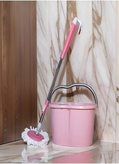 ECO PLAST eco Plast Classic Spin Mop and Bucket Set with Stainless Steel Handle & Strainer, 360-Degree Rotating Head, Multicolor  - Image 1