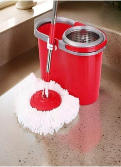 ECO PLAST eco Plast Classic Spin Mop and Bucket Set with Stainless Steel Handle & Strainer, 360-Degree Rotating Head, Multicolor  - Image 2