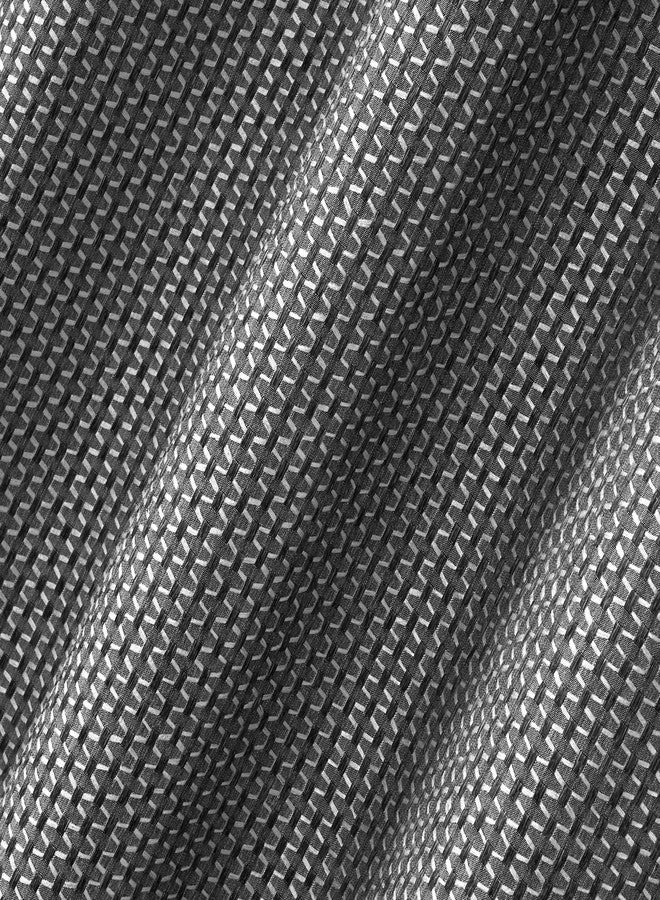 Park Lane Dark Grey 4-Piece Rod Pocket Wave Window Panel Set, 2 Jacquard Panels & 2 Sheer Panels, Elegant Layered Curtains for Living Room or Bedroom,84" - Image 2