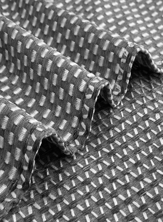 Park Lane Dark Grey 4-Piece Rod Pocket Wave Window Panel Set, 2 Jacquard Panels & 2 Sheer Panels, Elegant Layered Curtains for Living Room or Bedroom,84" - Image 5