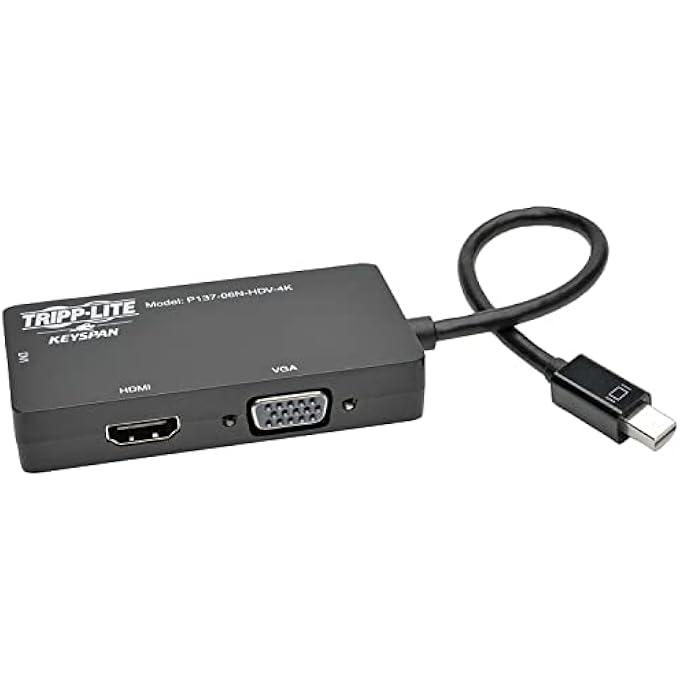 KEYSPAN MINI DISPLAYPORT 1.2 TO VGA/DVI/HDMI ALL-IN-ONE CONVERTER ADAPTER, THUNDERBOLT 1 AND 2 COMPATIBLE, 4K X 2K HDMI @ 24/30 HZ