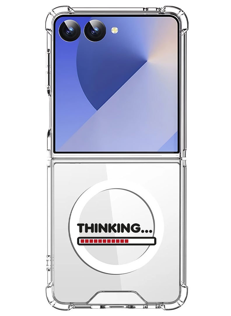 Theodor Magnetic Case for Samsung Galaxy Z Flip 7 Compatible with MagSafe Wireless Charging, Shockproof Phone Bumper Cover Thinking - Image 1