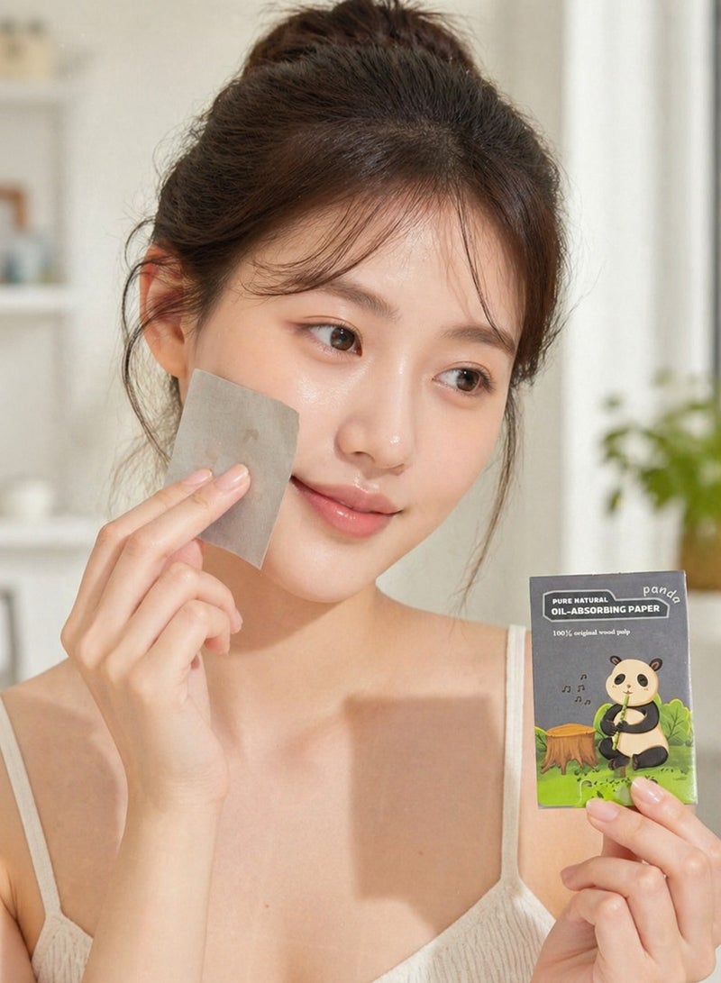 Oil-absorbing wipes for the face in a panda design - Instant removal of oil and shine - Lightweight and easy to use - (100 pieces inside the pack) - Image 5