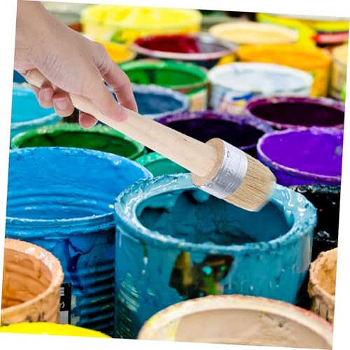 Indusoire Chalk Paint, Diameter 50mm/1.97in Round Brush for Painting, Durable Creative Portable Wax Brush, Drawing Brushes Wooden Brushes, Chalk and Wax Paint Brush for Furniture - Image 3