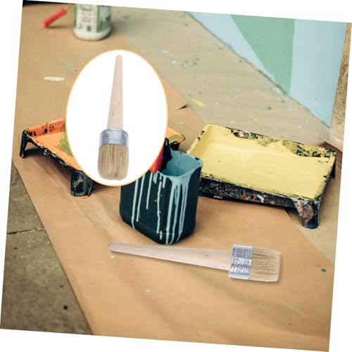 Indusoire Chalk Paint, Diameter 50mm/1.97in Round Brush for Painting, Durable Creative Portable Wax Brush, Drawing Brushes Wooden Brushes, Chalk and Wax Paint Brush for Furniture - Image 2