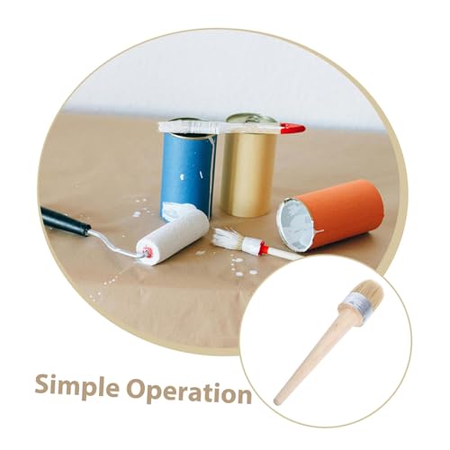 Indusoire Chalk Paint, Diameter 50mm/1.97in Round Brush for Painting, Durable Creative Portable Wax Brush, Drawing Brushes Wooden Brushes, Chalk and Wax Paint Brush for Furniture - Image 4