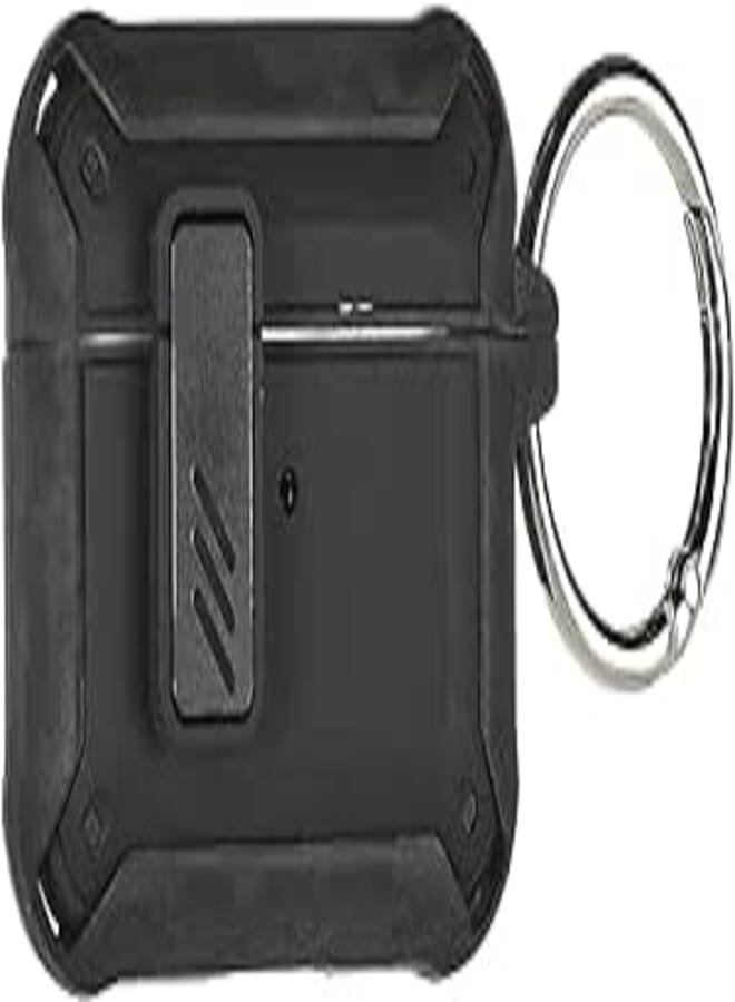 OR For Airpods pro Case Soft TPU PC Armor With Lock Cases Shockproof TPU Cover For Apple Airpods pro (Black)