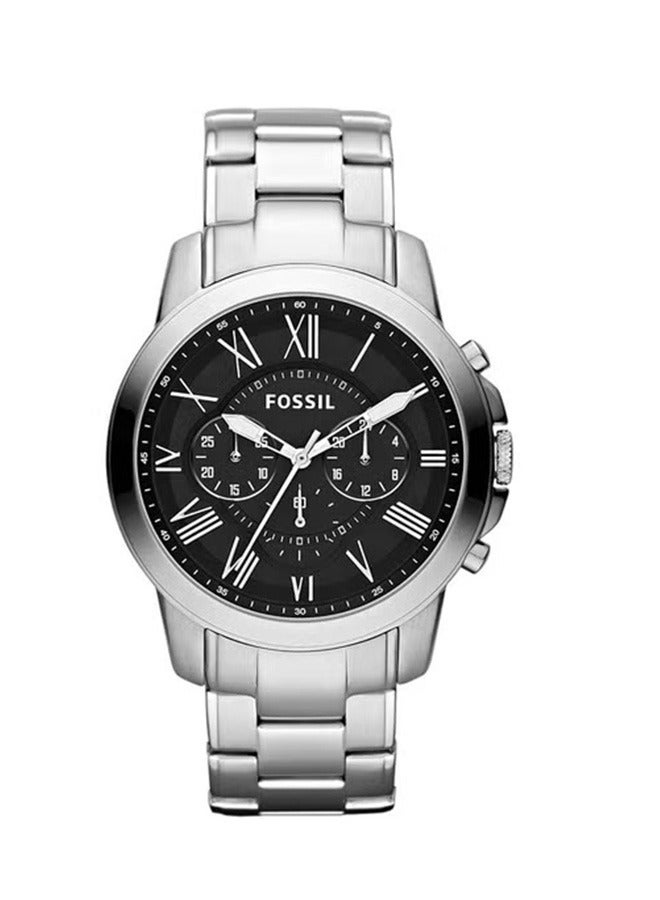 FOSSIL Men's Waterproof Stainless Steel Chronograph Wristwatch - Silver -FS4736 - Image 1