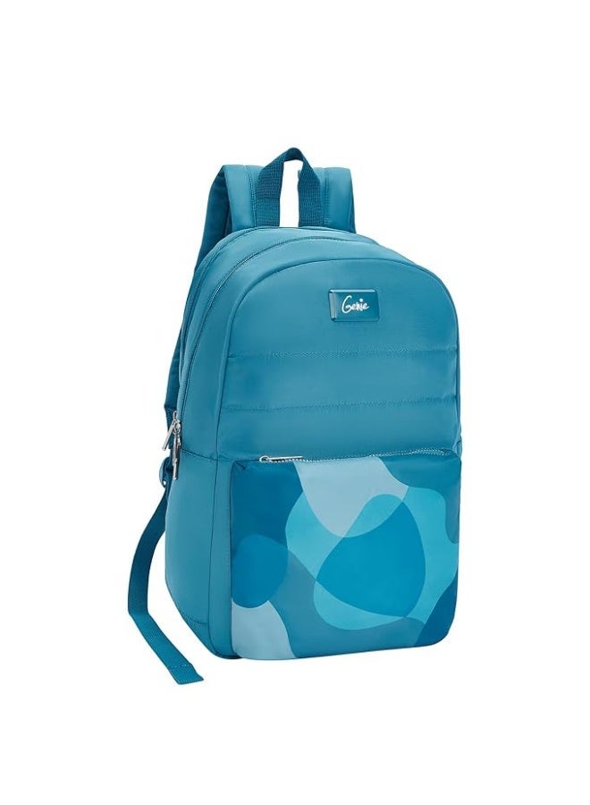 Genie Sabrina Casual Backpack for Girls |17 In-20 Ltr with Laptop Sleeve, Two Compartments and Trolley Sleeve with Padded Shoulders |Best for Books,Stationery,Lunch Box & Essentials - Dark Green - Image 1