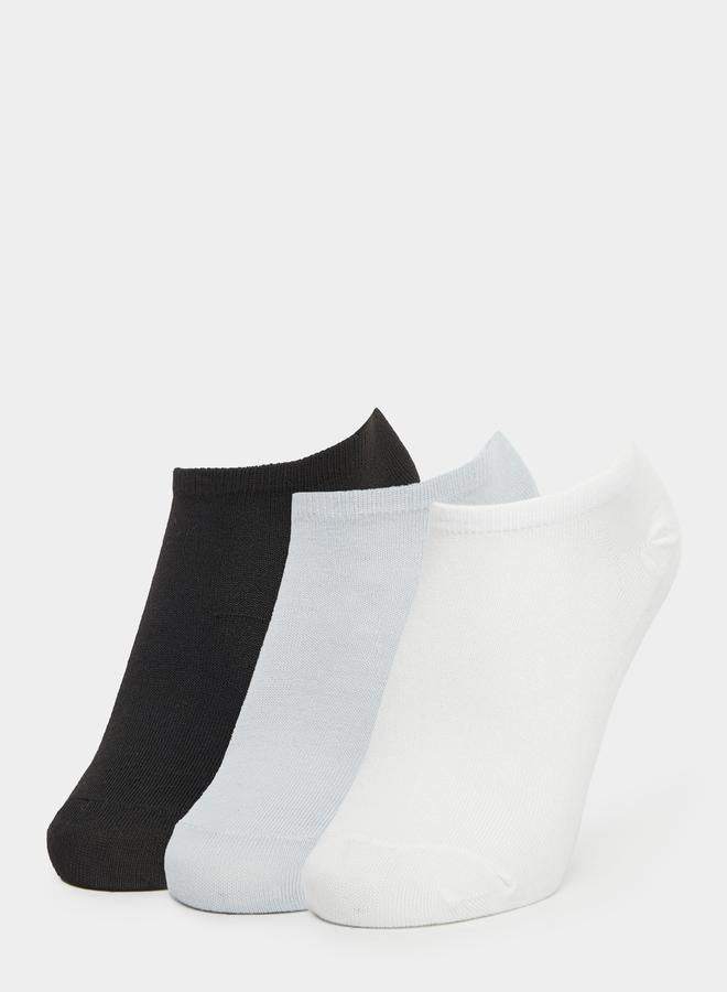 ستايلي طقم 3 أزواج جوارب كاحل مضلعة - Image 1