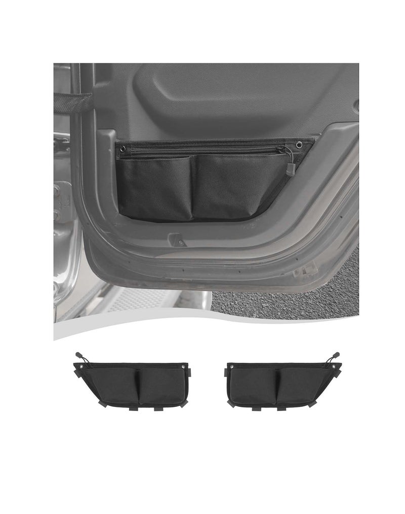 Hoolcar Rear Door Storage Pockets Door Side Organizer Bag Door Net Pocket Replacement Compatible with Jeep Wrangler JL JLU Gladiator JT 20182025 Interior Storage Expansion Accessories 2PCs