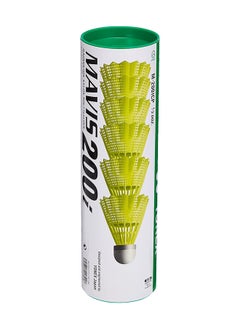 Yonex مافيس 200I قضيب مكوك من النايلون، عبوة من 6 قطع، أصفر، متوسط  - Image 1