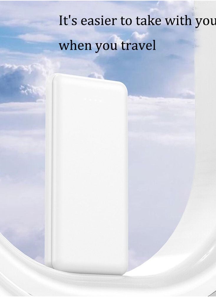 JEEJPV 10000mAh power bank portable charger Type-C input/output compatible with iPhone. Samsung. Huawei. Xiaomi.white  - Image 3