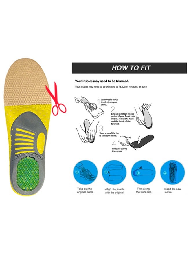 1 Pair Arch Support Sport Insole, Plantar Fasciitis Foot Arch Support Orthopedic Cuttable Insole, Antibacterial Shock Absorption Shoe Insole for Flat Feet Pain Relief-Reduce Muscle Soreness(L,41~46)  - Image 5