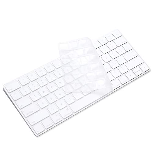 ProElife Ultra Thin Silicone Keyboard Protector Cover Skin for Apple Magic Keyboard & Magic Keyboard 2 (U.S Version, Model: MLA22L/A-A1644, Without Numeric Keypad) (Transparent) - Image 1