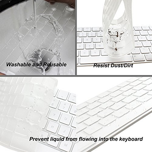 ProElife Ultra Thin Silicone Keyboard Protector Cover Skin for Apple Magic Keyboard & Magic Keyboard 2 (U.S Version, Model: MLA22L/A-A1644, Without Numeric Keypad) (Transparent) - Image 4