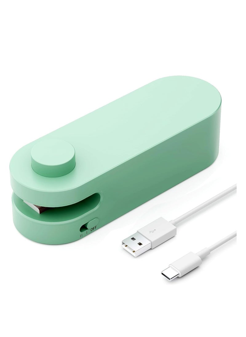 Excefore Mini Bag Sealer,2 in 1 Heat Sealer with Cutter for Snacks, Rechargeable Handheld Plastic Bag Resealer, 2 Gear Adjustment Portable Magnetic Mini Bag Sealer, Sellador de Bolsas Plasticas  - Image 1