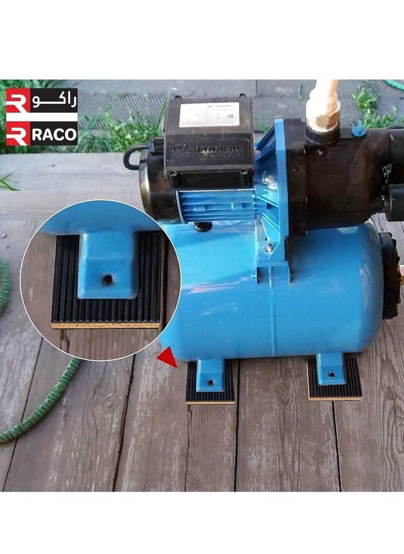 راكو راكو وسادة مضادة للاهتزاز - مطاط / فلين وسادة عزل الاهتزاز حزمة من 4 (6 بوصة × 6 بوصة)  - Image 4