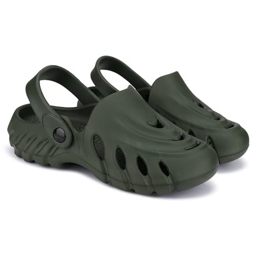 BERSACHE Comfortable Stylish Fashionable Clogs for Men (Green), 10 UK - Image 1