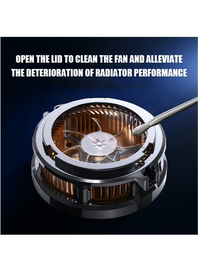 Memo Magnetic Phone Cooler, Portable Phone Cooling Fan, Universal Phone Fan Cellphone Radiator for Tiktok Live Streaming ect (Black+Orange)  - Image 3