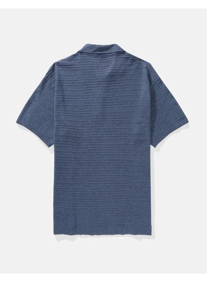 American Eagle AE Linen-Blend Sweater Polo Shirt