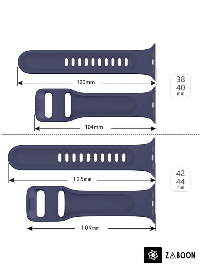 Zaboon Watch Band For Apple Wacth 5/4 40mm & 3/2/1 38mm Silicone (Blue) - Image 5