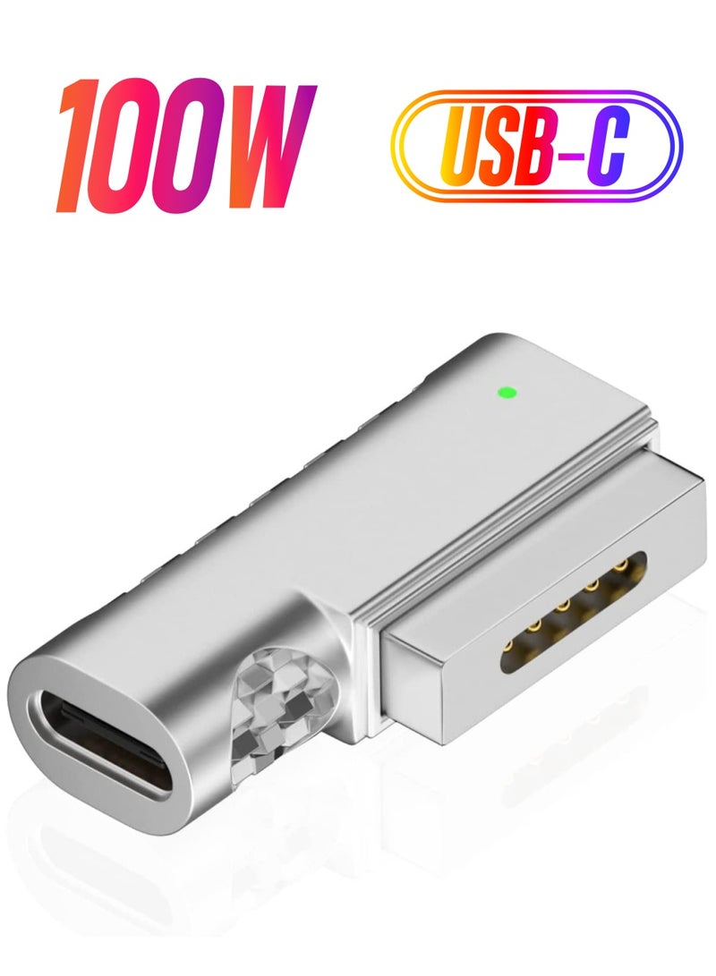 SYOSI USB C to Magnetic T-Tip Adapter, USB Type-C to Magnetic 2 T-Head 100W Power Fast Charging Converter, Female Type-C to Magnetic 2 Converter ,Fit for 2013-2015 MacBook Pro Air - Image 1