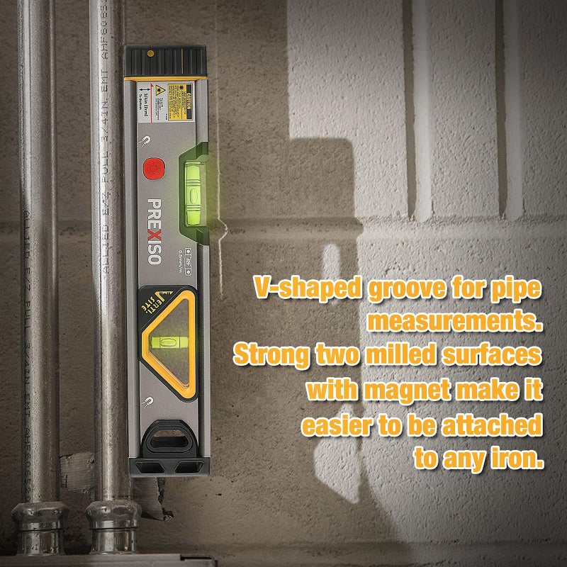 PREXISO 2-in-1 Laser Level 12 in Spirit Level with Light, 100Ft Alignment Point & 30Ft Leveling Line, Magnetic Laser Leveler Tool for Construction Picture Hanging Wall Writing Painting Home Renovation - Image 5