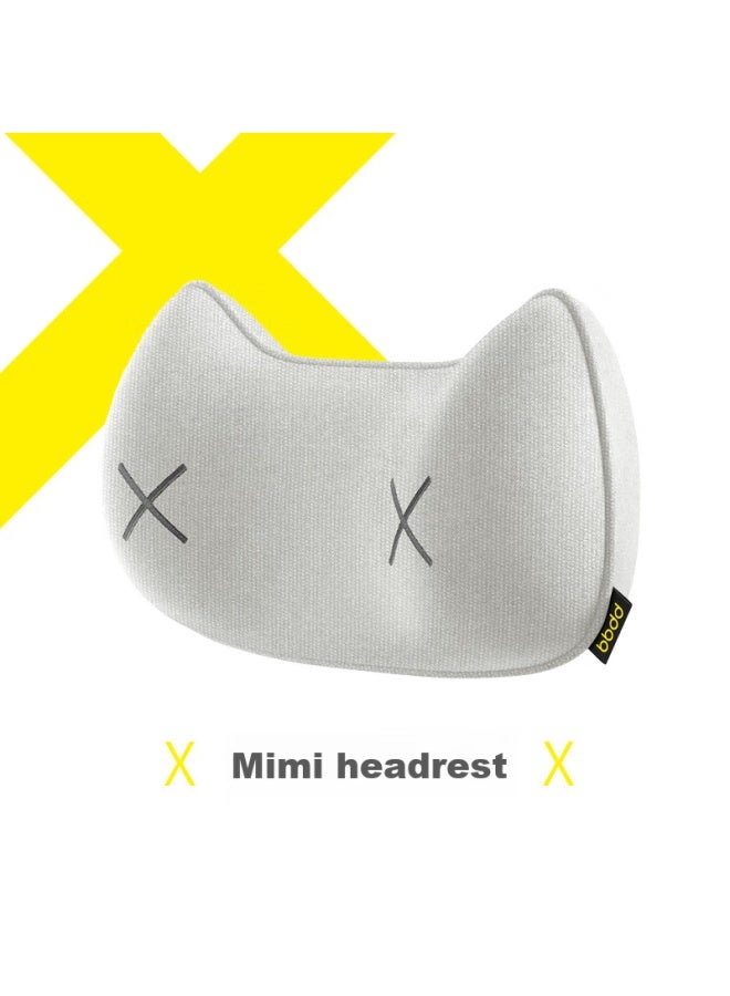 Bbdd Car Mimi Headrest, Neck Support Pillow, Breathable Memory Foam Seat Cushion, Car Accessory, Light Gray Headrest - Image 1