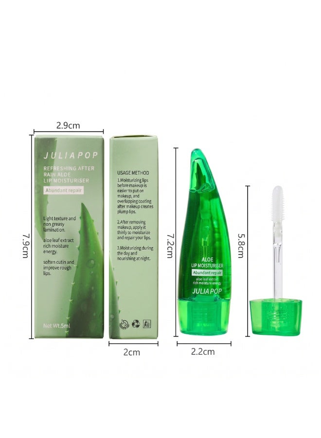 Julia Pop Refreshing Aloe Lip Moisturiser, 5ml Nourishing Aloe Leaf Extract Lip Oil - Aloe Green (5ml) - Image 3