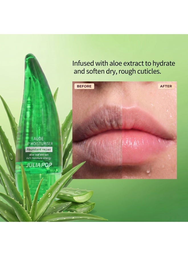 Julia Pop Refreshing Aloe Lip Moisturiser, 5ml Nourishing Aloe Leaf Extract Lip Oil - Aloe Green (5ml) - Image 4