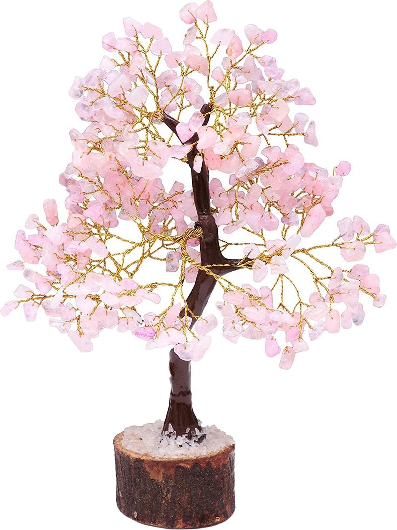 Crocon Rose Quartz Chakra Tree of Life, Crystal Tree - Handmade Gemstone Tree, Feng Shui Tree, Crystal Decoration, Artificial Tree, Spiritual Gift, Money Tree Bonsai, Rose Quartz Tumble Hanging - Image 3
