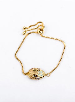 Stainless Steel 316 Bracelet - Zirconic Golden Sneak Head