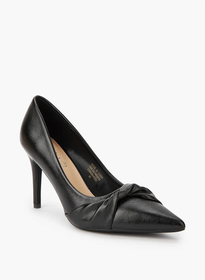 Knot Accent Slip-On Pumps with Stiletto Heels