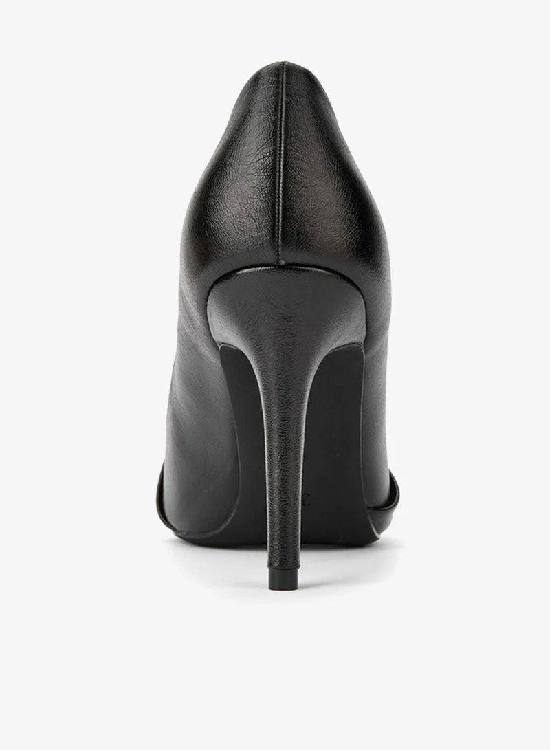 Paprika Knot Accent Slip-On Pumps with Stiletto Heels