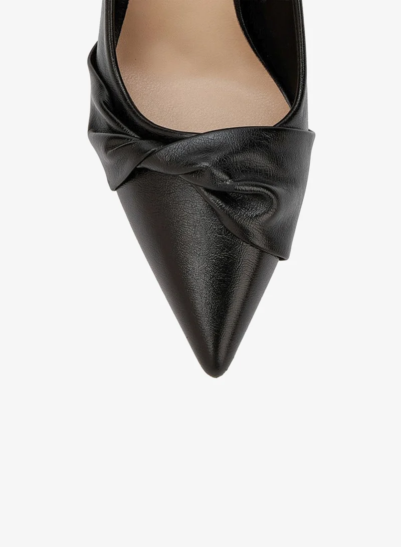 Paprika Knot Accent Slip-On Pumps with Stiletto Heels