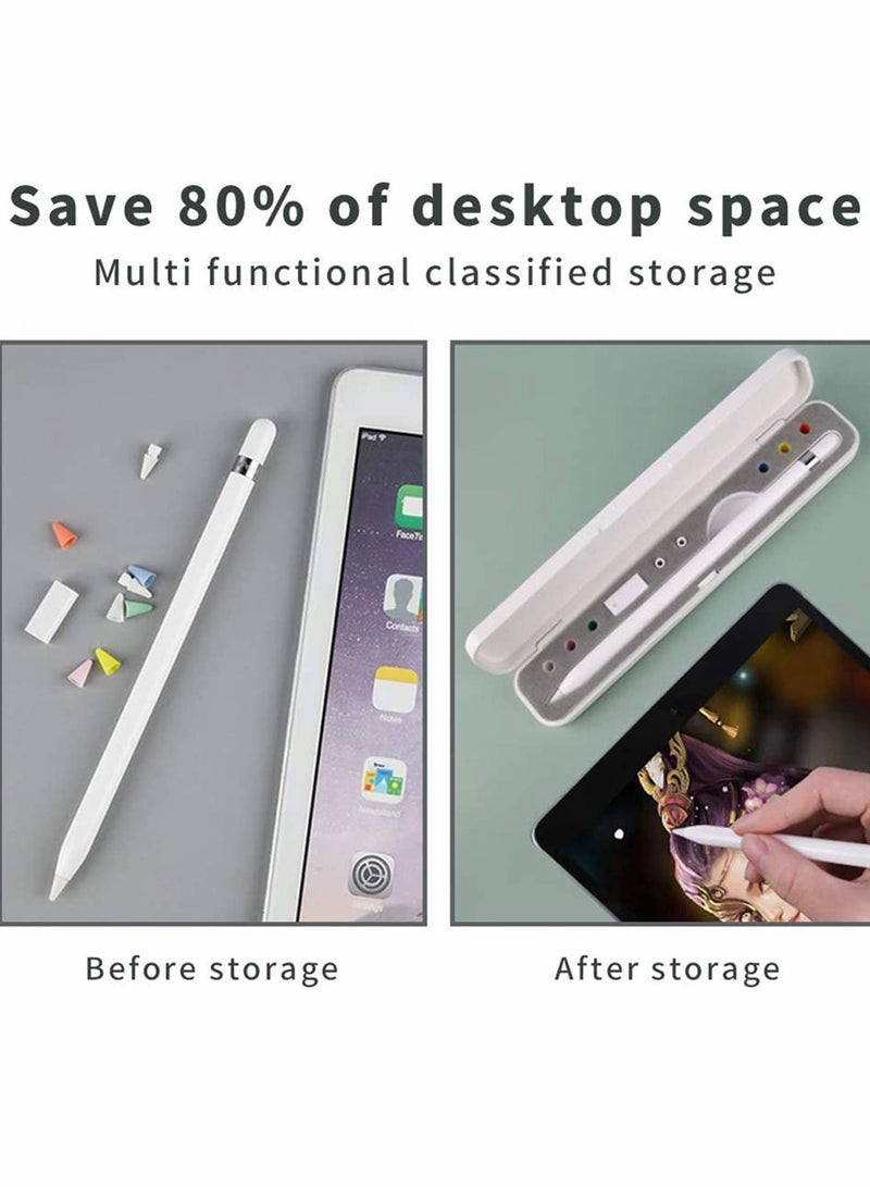 Excefore Stylus Case Holder, Compatible with Apple Pencil 1st, 2nd Generation, with Storage Slots for Extra Tips, Caps, and Charging Adapter for Stylus without Cover (Stylus & Accessories Not Included)  - Image 3