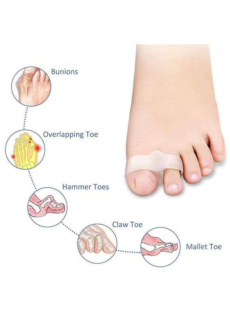 KHAJUL 3 Pairs 2 Loops Toe Separators, Bunion Silicone Bunion Correctors, Toe Separators, Big Toe Space Suitable for Bunion and Overlap Toe (White)  - Image 4
