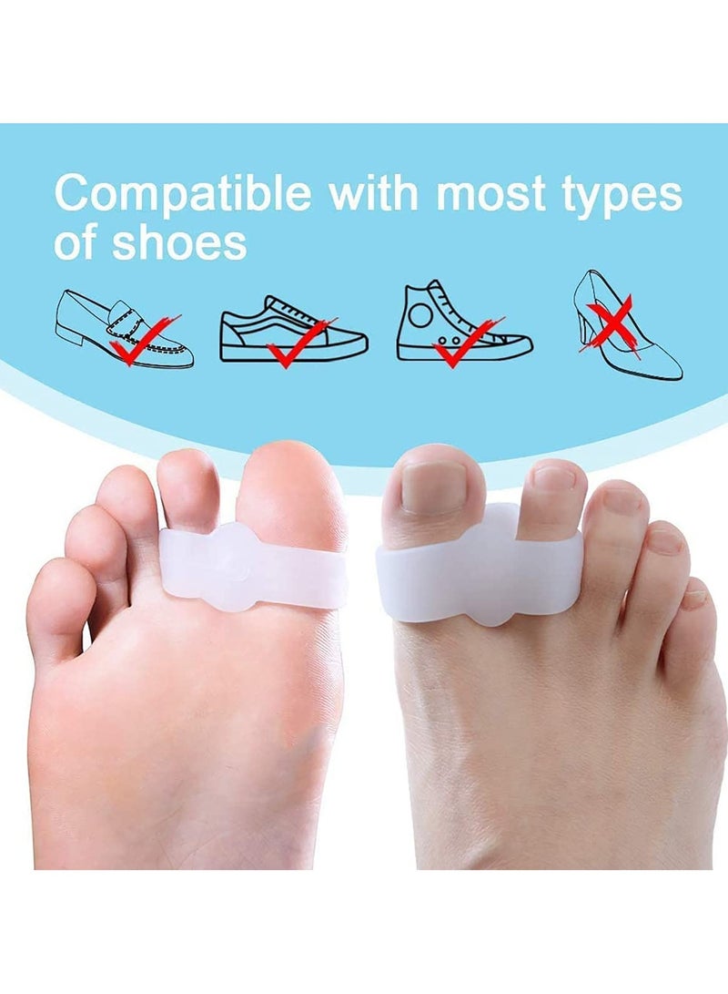 KHAJUL 3 Pairs 2 Loops Toe Separators, Bunion Silicone Bunion Correctors, Toe Separators, Big Toe Space Suitable for Bunion and Overlap Toe (White)  - Image 5