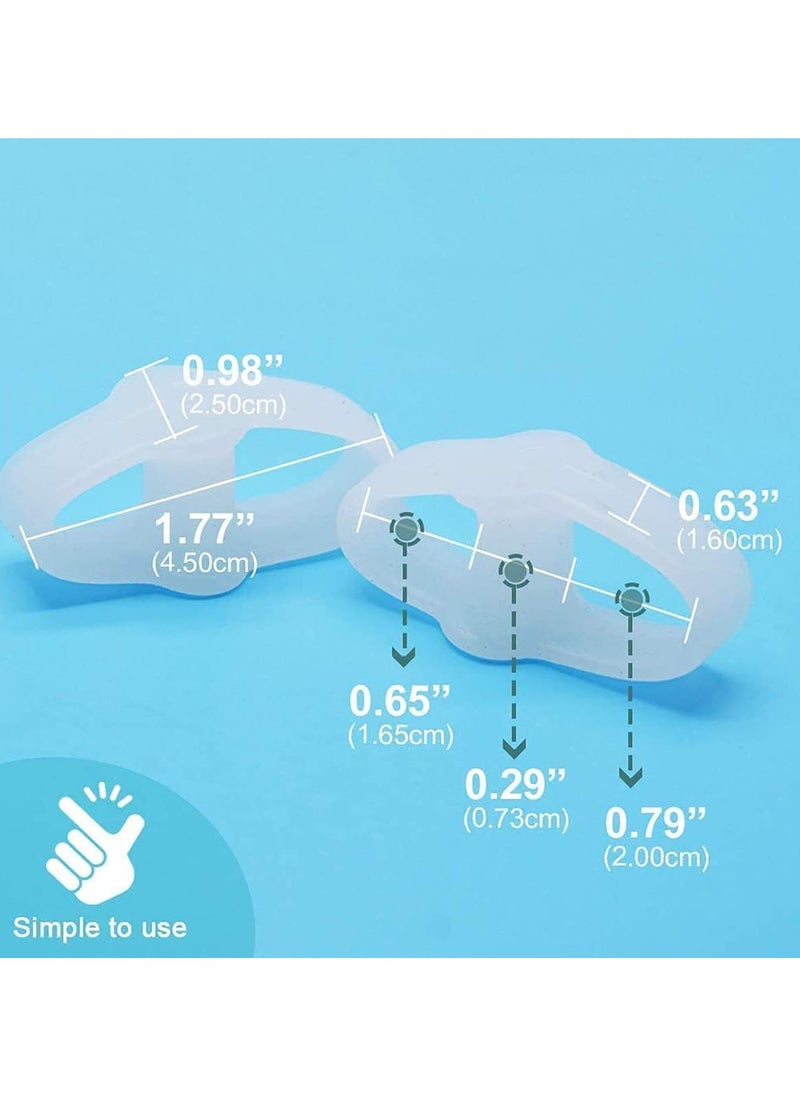 KHAJUL - 3 Pairs 2 Loops Toe Separators, Bunion Silicone Bunion Correctors, Toe Separators, Big Toe Space Suitable for Bunion and Overlap Toe (White) - Image 1
