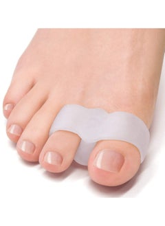 KHAJUL 3 Pairs 2 Loops Toe Separators, Bunion Silicone Bunion Correctors, Toe Separators, Big Toe Space Suitable for Bunion and Overlap Toe (White)  - Image 1