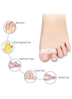 KHAJUL 3 Pairs 2 Loops Toe Separators, Bunion Silicone Bunion Correctors, Toe Separators, Big Toe Space Suitable for Bunion and Overlap Toe (White)  - Image 3