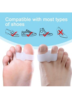 KHAJUL 3 Pairs 2 Loops Toe Separators, Bunion Silicone Bunion Correctors, Toe Separators, Big Toe Space Suitable for Bunion and Overlap Toe (White)  - Image 4