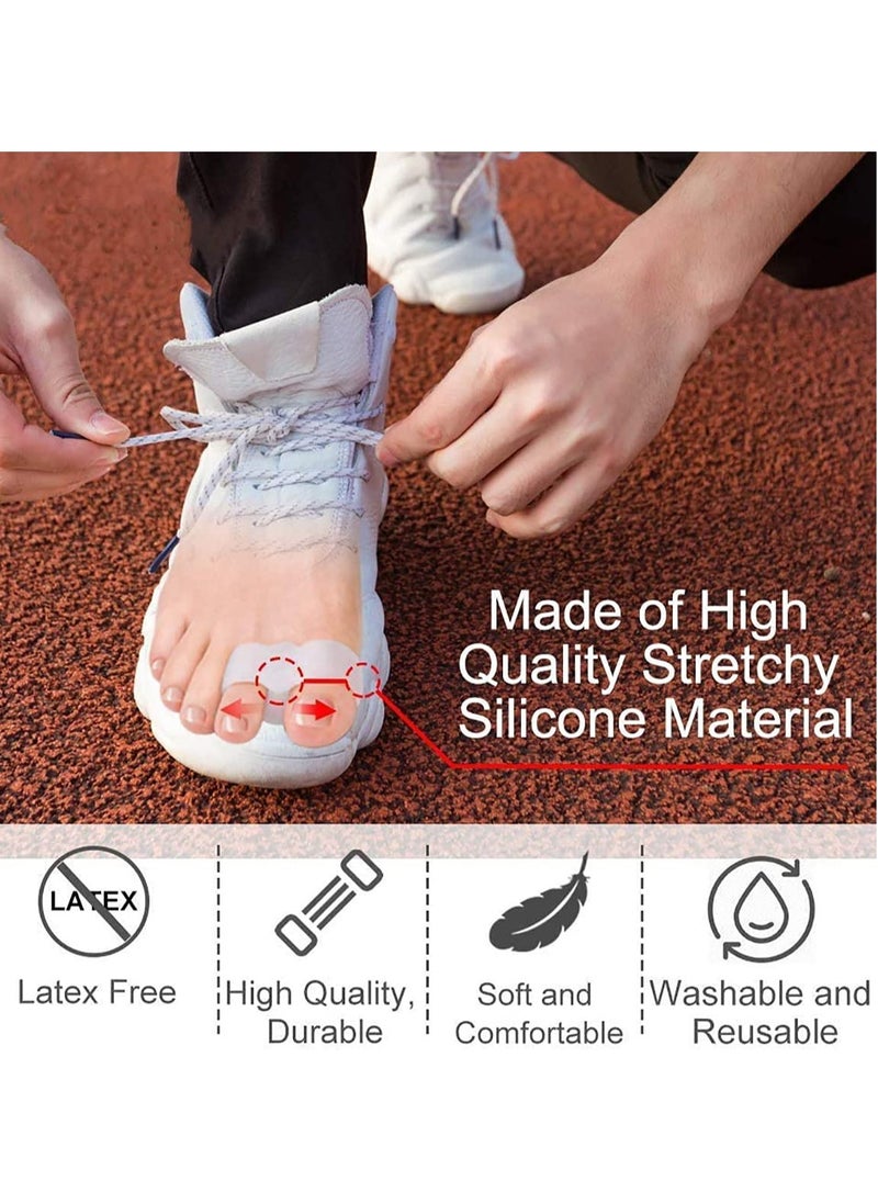 KHAJUL - 3 Pairs 2 Loops Toe Separators, Bunion Silicone Bunion Correctors, Toe Separators, Big Toe Space Suitable for Bunion and Overlap Toe (White) - Image 1